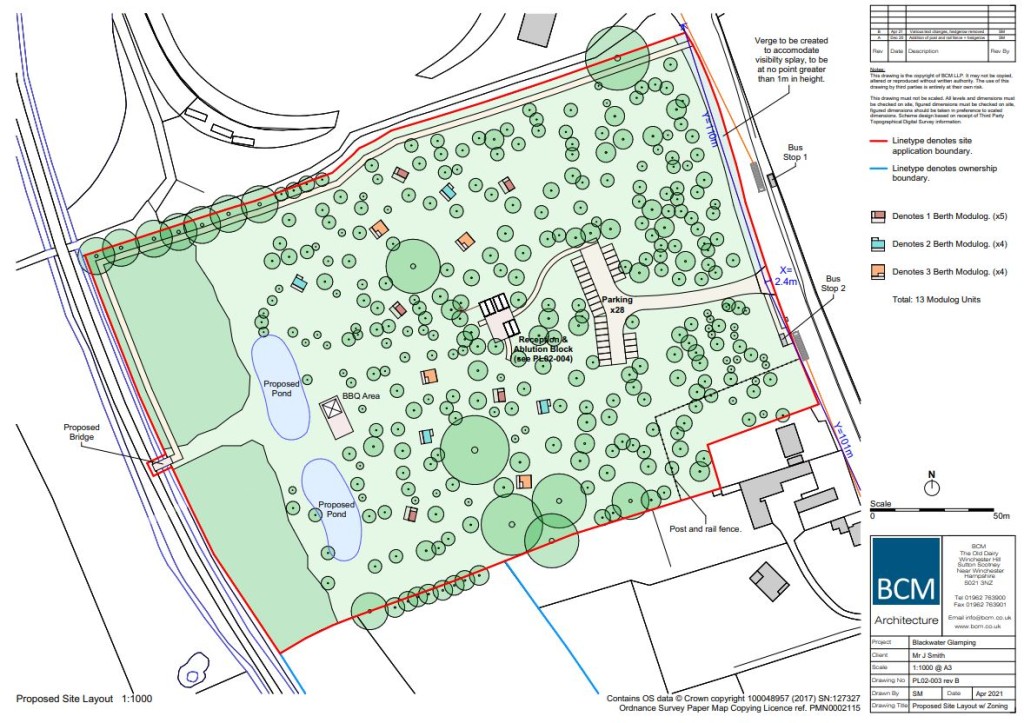 Lot: 3 - OVER 14 ACRES OF WOODLAND WITH PERMISSION FOR 13 ECO PODS AND PARKING - Plan